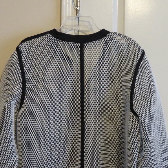 a.n.a Woman Black and White Mesh Zip Front Jacket - Picture 5 of 10